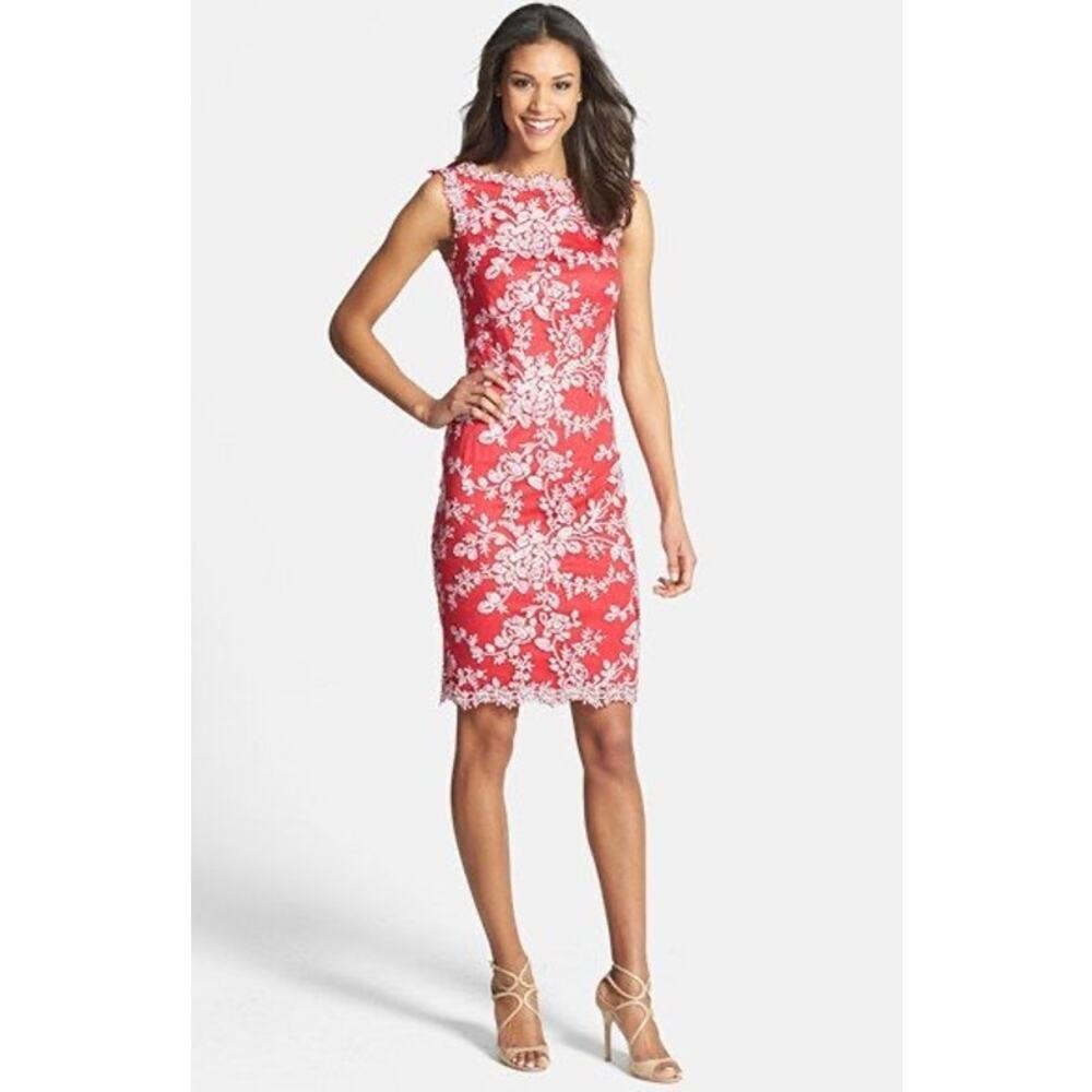 NWT Tadashi Shoji Embellished Lace Sheath Dress Size 10